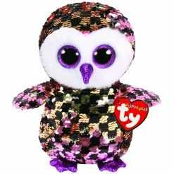 Beanie Boos Ty Beanie Boos Flippables Regular Plush Checks Pink Black Owl