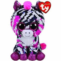 Beanie Boos Ty Beanie Boos Flippables Regular Plush Zoey Pink Black Zebra