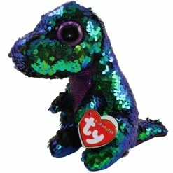 Beanie Boos Ty Beanie Boos Flippables Regular Plush Crunch Green Purple Dinosaur